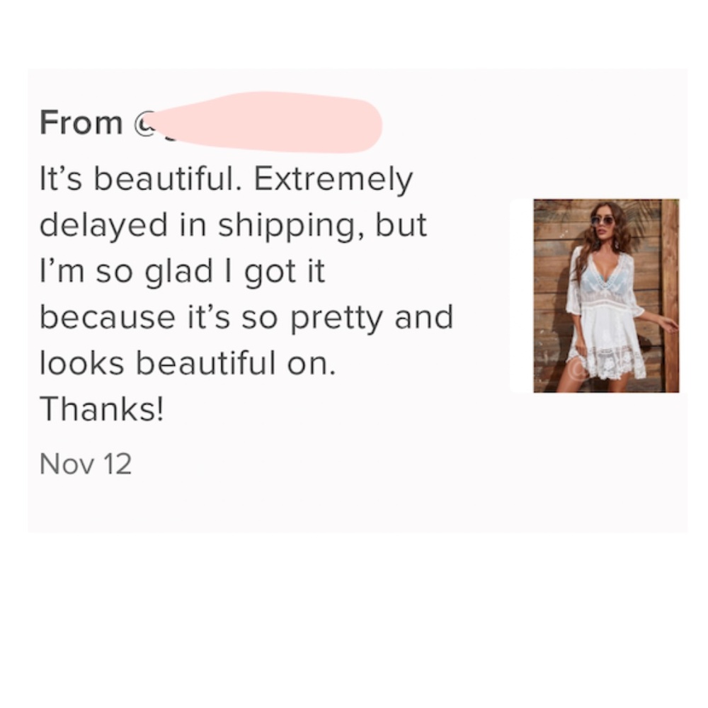 White Lace Coverup Dress Tunic Bohemian Short - Picture 7 of 9